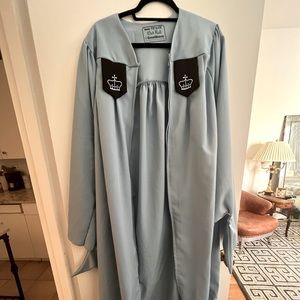 Columbia University Masters degree cap and gown